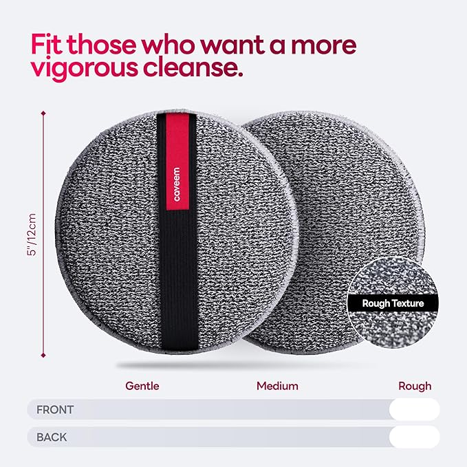 Exfoliating Body Scrubber, Extra Rough Shower Exfoliator Sponge, Body Exfoliating Sponges for Remove Dead Skin, Bath and Body Exfoliate Buffer, Round Sponge for Women (2 Pack)