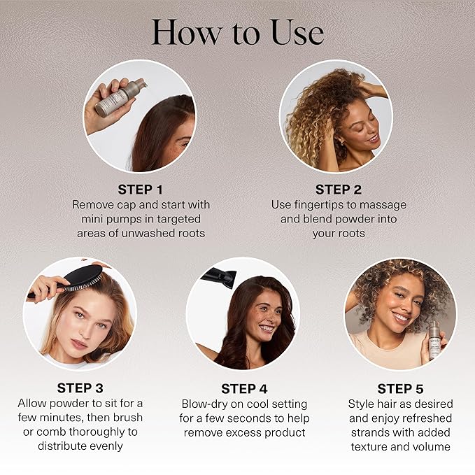 Kitsch Volumizing Rice Protein Dry Shampoo Powder - Dry Shampoo for Women & Men, Dark Hair, No White Cast, Absorbs Oil, Non-Greasy, Fragrance Free, Travel Size in Pump Form - Dark Tinted 1oz