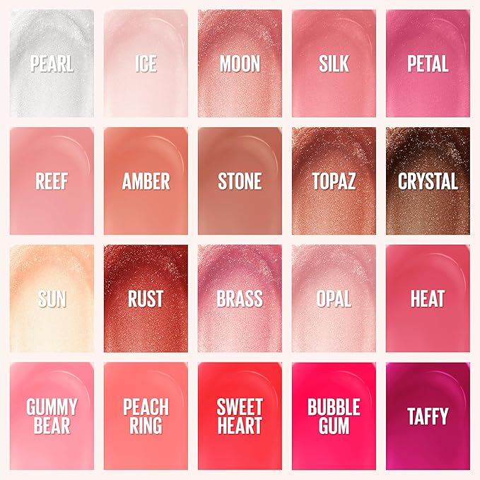 Maybelline Lifter Gloss, Hydrating Lip Gloss with Hyaluronic Acid, High Shine for Plumper Looking Lips, Reef, Peachy Neutral, 0.18 Ounce