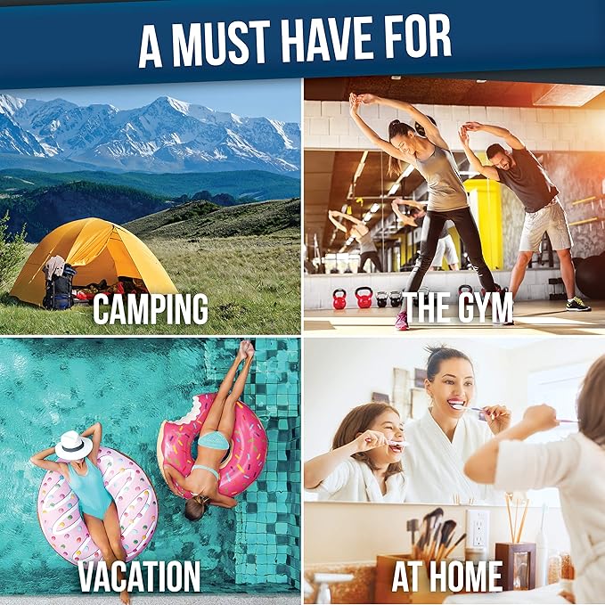 D&D Hanging Travel Toiletry Bag for Men and Women – Large Cosmetics, Makeup and Toiletries Organizer Kit with 10 Compartments, YKK Zippers, XXL Metal Swivel Hook, Water-Resistant Nylon