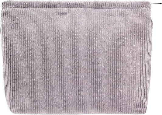PAZIMIIK Makeup Bag Large Zipper Corduroy Make Up Pouch for Purse Travel Canvas Cosmetic Organizer for Women Brush Storage,Grey