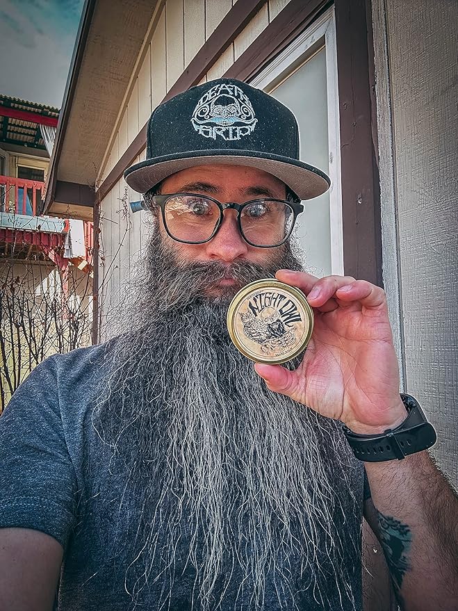 Night Owl Beard Balm | Mens Grooming Balm For Beard & Mustache Moisturizing | 2 Ounce (Unscented) by Death Grip
